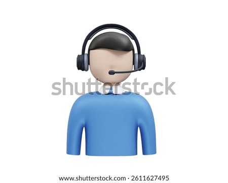 Customer service customer support icon 3d render illustration