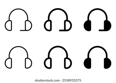 Customer service support icon. Headset with microphone symbol. Headphones sign. Earphones illustration.