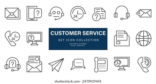 Grafikdesign Vektorillustration für Kundenservice und Support-Symbolsatz