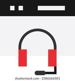 Customer Service Support Icon Vector Flat Illustration