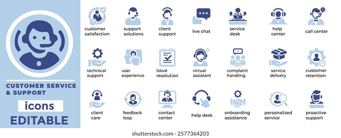 Customer Service and Support Icon Vectors  Modern, scalable designs perfect for enhancing communication visuals
