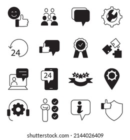 Customer Service and Support icons set . Customer Service and Support pack symbol vector elements for infographic web