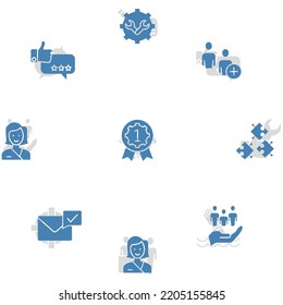 Symbol für Kundenservice und Support festgelegt. Set bearbeitbarer Strich-Symbole.Vektorset des Kundendienstes und des Kundendienstes