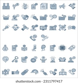 Customer Service and Support - Outline Icon Collection. Thin Line Set contains such Icons as Online Help, Helpdesk, Quick Response, Feedback and more. Simple web icons set.