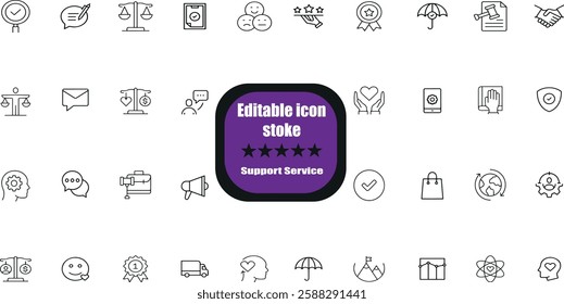 Customer Service and Support - Outline Icon Collection