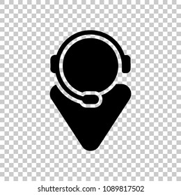 customer service. support service. simple icon. On transparent background.