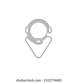 customer service. support service. simple icon. Dotted outline silhouette with shadow on white background