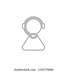 customer service. support service. simple icon. Dotted outline silhouette with shadow on white background