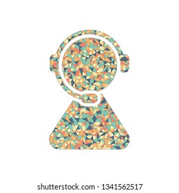customer service. support service. simple icon. Colored mosaic with polygons