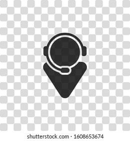 customer service. support service. simple icon. Black symbol on transparency grid
