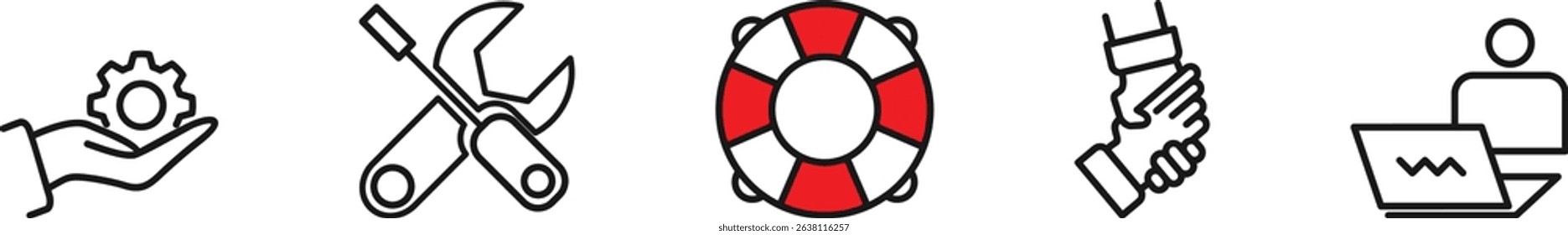 Customer service and support vector icon illustration concept