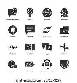 Customer Service and Support vector icons set, modern solid symbol collection, filled style pictogram pack. Signs, logo illustration.