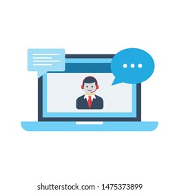 Customer service, technical support, call center. Vector illustration, flat design