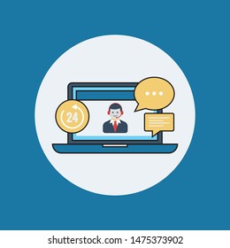 Customer service, technical support, call center. Vector illustration, flat design