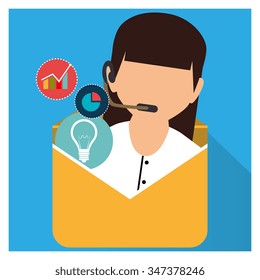 Customer service and technical support grahic design, vector illustration