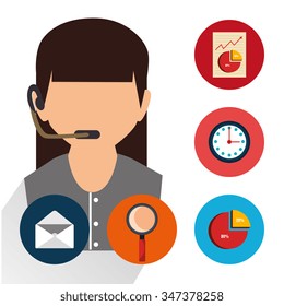 Customer service and technical support grahic design, vector illustration