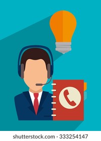Customer service and technical support graphic design, vector illustration