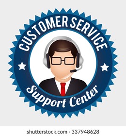 Customer service and technical support graphic design, vector illustration esp10