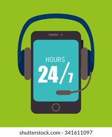 Customer service and technical support graphic design, vector illustration 