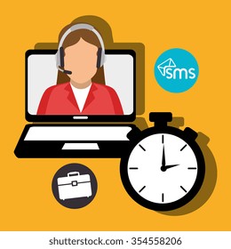 Customer service and technical support graphic design, vector illustration eps10