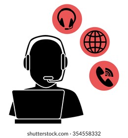 Customer service and technical support graphic design, vector illustration eps10