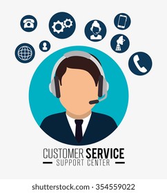Customer service and technical support graphic design, vector illustration eps10