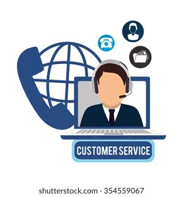 Customer service and technical support graphic design, vector illustration eps10