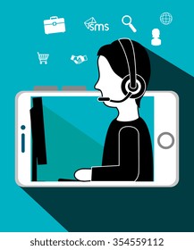 Customer service and technical support graphic design, vector illustration eps10