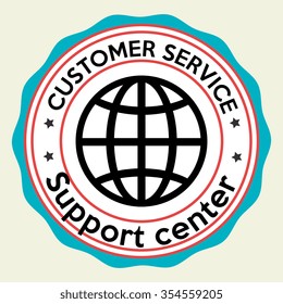 Customer service and technical support graphic design, vector illustration eps10