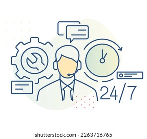 Customer Service and Technical Support - Illustration as EPS 10 File