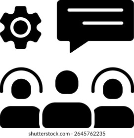 Customer Service Training Modern Solid Black Icon Design