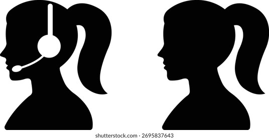 Customer Service and User Profile Silhouettes