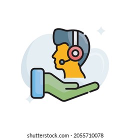 Customer Service vector filled outline icon style illustration. EPS 10 file