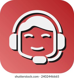 Customer Service Vector Glyph Gradient Background Icon For Personal And Commercial Use.
