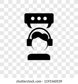 Customer service vector icon isolated on transparent background, Customer service transparency logo concept