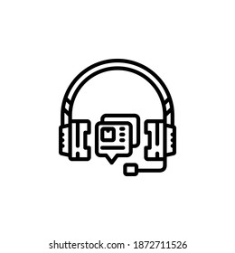 estilo de línea de icono vectorial de servicio al cliente. Perfecto para sitio web, aplicación, comercio, presentación, logotipo y más. icono de contorno simple, delgado y moderno