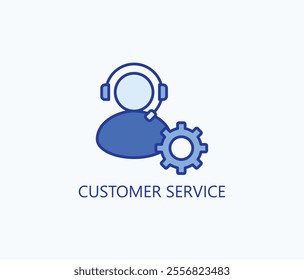 Customer service vector, icon or logo sign symbol illustration