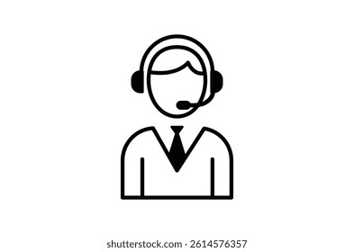 Customer service vector icon, outline vector sign, linear style pictogram, isolated on a transparent background
