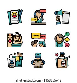 Customer service vector icon set - Vector