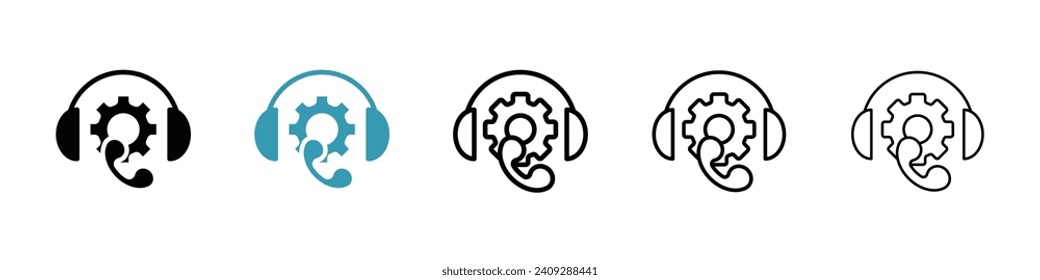 Conjunto de iconos vectoriales de Servicio al cliente. Símbolo vector de compatibilidad posterior a la compra para el diseño de interfaz de usuario.