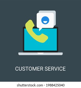 Customer service vector illustration background in flat style. Suitable for web banners, social media, postcard, presentation and many more.