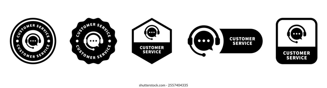 Customer Service - vector labels and icons set.