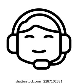 Customer Service Vector Line Icon Design