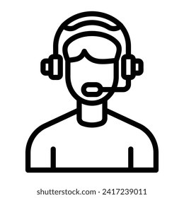 Diseño de iconos de línea de vectores de servicio al cliente