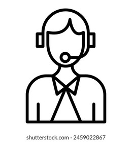 Customer Service Vector Line Icon Design