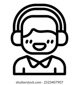 Customer Service Vector Line Icon Symbol