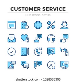 Customer service vector line icons set. Thin line design. Modern outline graphic elements, simple stroke symbols. Customer service icons