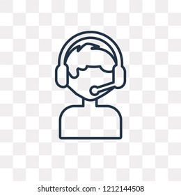 Customer service vector outline icon isolated on transparent background, high quality linear Customer service transparency concept can be used web and mobile