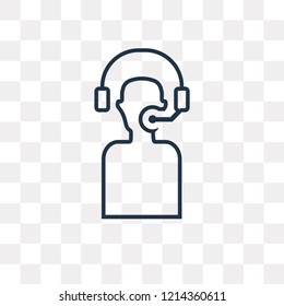 Customer service vector outline icon isolated on transparent background, high quality linear Customer service transparency concept can be used web and mobile