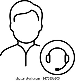 Customer service. Vector outline icon.